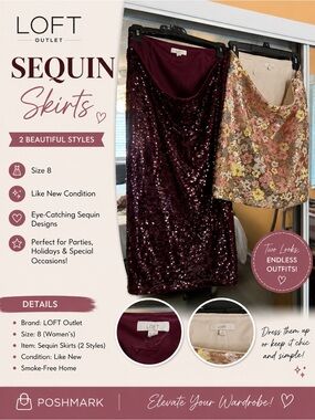 LOFT Sequin Skirt  Bundle